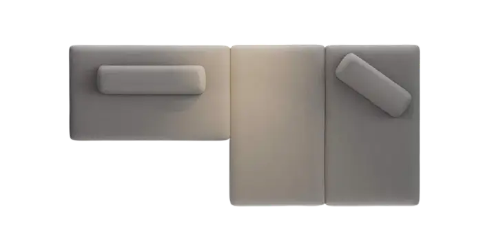 Полностью обтекаемая форма сидушки и оттоманки